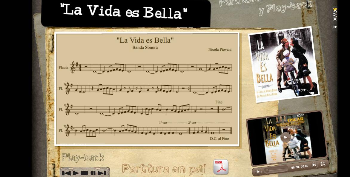 Frustrante Palacio Adiccion Partitura: «La Vida es bella» | Criscordero's Blog Musical